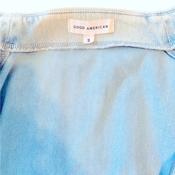 Good American Women’s Light Blue Funnel Collar Denim Bodysuit. Size S - Picture 7 of 13